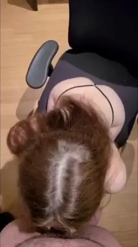 Chinese girlfriend giving a passionate blowjob