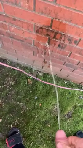 Early morning outside piss