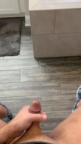 Leaking precum (made a mess!) and shooting ropes. A good ending to a crazy day.