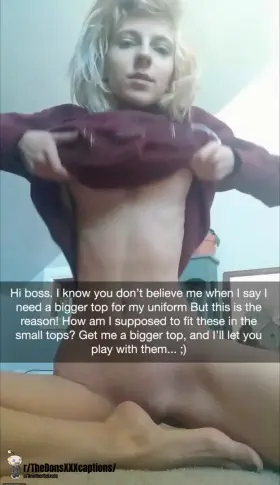 Your girl hates showing off the goods to the customers but would love to let her boss play...