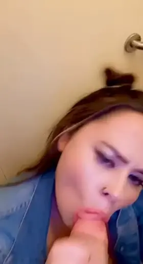 Horny during dinner so I had to suck his cock in the restaurant bathroom like the dirty little slut that I am 😈 (F)