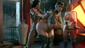 Wonder Woman & Power Girl pounding Catwoman (Rigid3D) [DC]