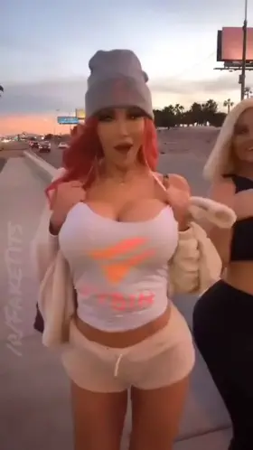 Big boobs public