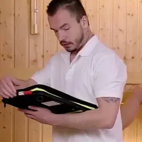 Horny Brunette Fucks The Massage Dude