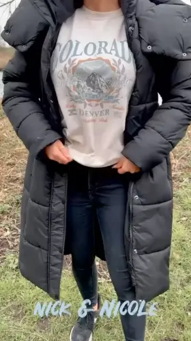 Celebrating 10K steps with a risky reveal of my natural tits