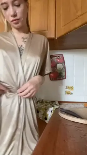 After I wash the dishes, I'll wash your dick clean