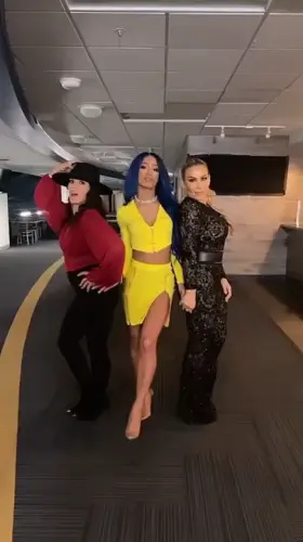 Sasha, Mickie & Nattie on the prowl 👀