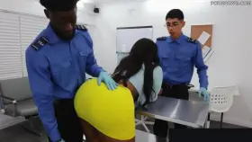 Black girl gets fucked by two agents by pornpawg