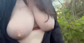 Flashing My Big Tits In The [F]orest