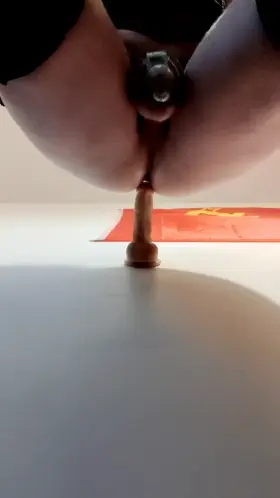 Caged and playtime with my dildo