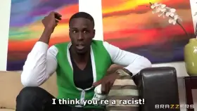 Busty blonde Karen will do anything to prove she's not racist