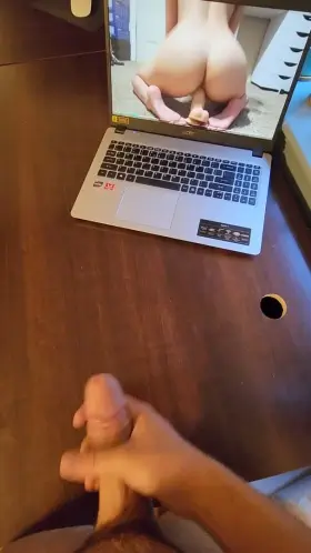 I asked my husband to cum to one of our favorite Redditors, u/Ok_Growth_463. He didn't disappoint me and I then masturbated watching this.