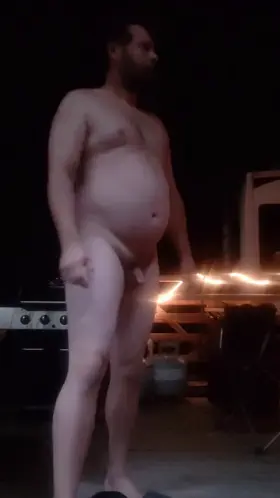 enjoying the morning at the campground