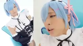 Rem (Re:Zero) cosplayer gets fucked and a facial