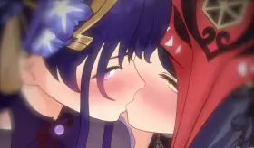 Raiden Shogun & Kujou Sara threesome [Genshin Impact] (Kizumashiro)