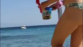 Sasha Grey on the Beach