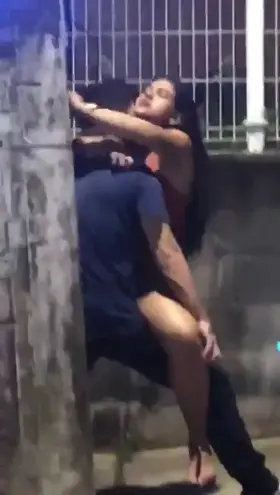 This couple is caught fucking on the street