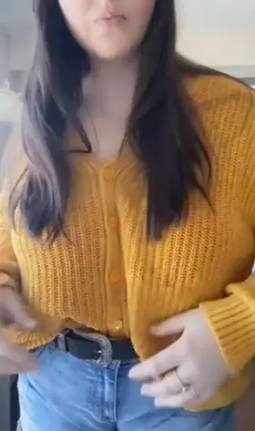 I love that you can see my nipples poking through a thick sweater.