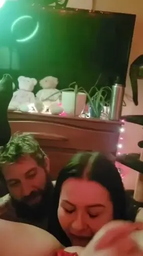 Taking turns eating this pussy for her birthday