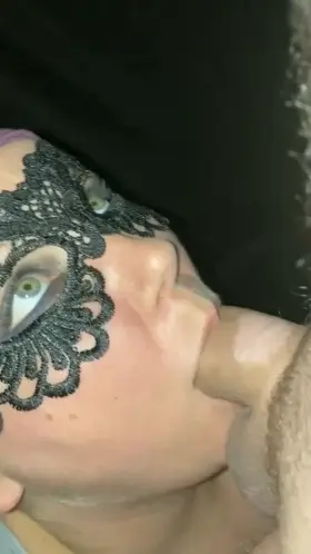 Giving him a sensual blowjob