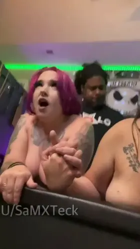 Holding her besties hand while she learns to take BBC