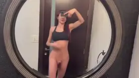 Andylynn Payne cums on a bathroom counter and eats her jizz (gif)