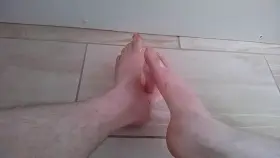 teasing your cock with my feet. Cum see a whole lot more on my page 😏