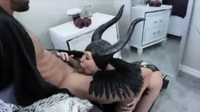 Succubus Cosplayer Sucking On Big Cock