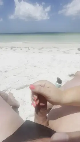 Beach hand job