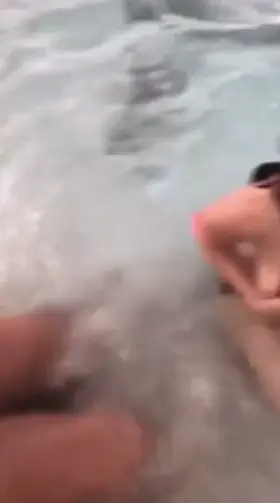 College friends Public beach flashing fun