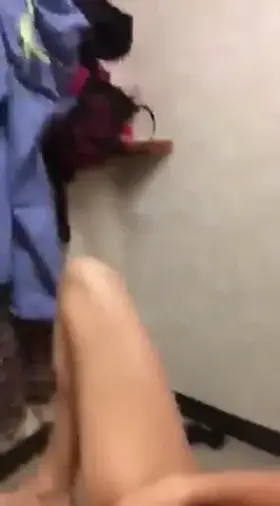 Wife in dressing room pissing in own mouth!