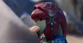 Mipha keeps the peace with the Stone Talus
