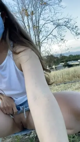 Showing you up my skirt near a street