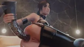 Huge dildo in her Asshole