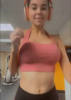 Boobs bouncing in the gym.. almost got caught 🙉🙈