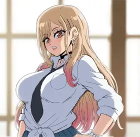 Marin giving a sneak peak (lewdamone)