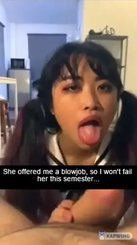 At first she just didn't want to fail the class.... now she's his personal toy