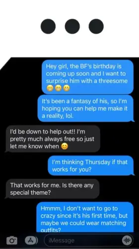 Surprising my boyfriend with his first threesome