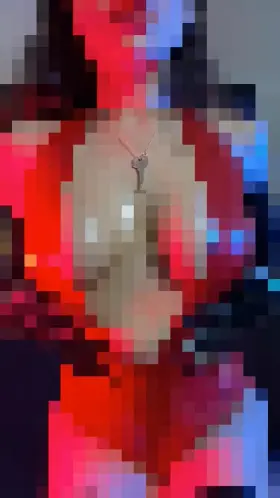 Fokus on your chastity key that she wears proudly! Don't get distracted by her spit beta!