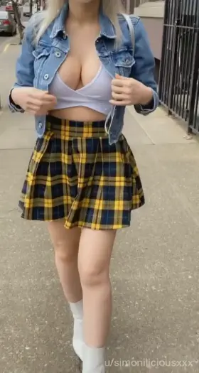 She's showing off in public.