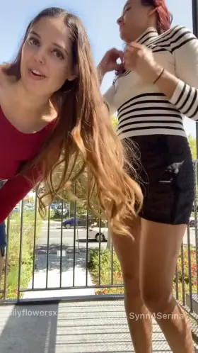 Double the upskirt double the fun