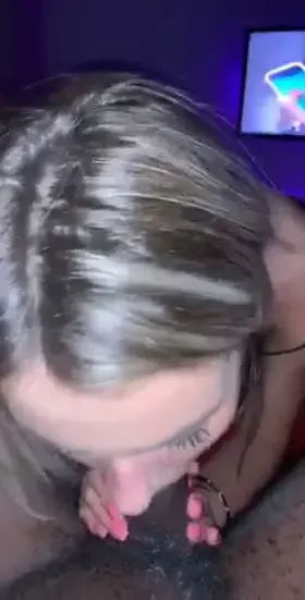 Sexy Blonde Deepthroats BBC