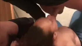 Starting the gangbang on her knees taking all three at oncf