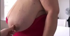 Playing with her pancake titties 🥞