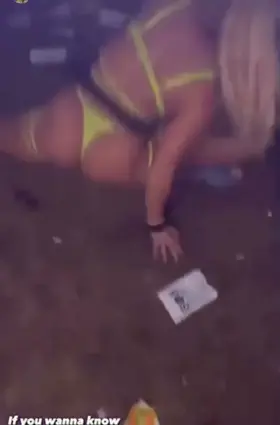 Booty bouncing in the mud at a festival
