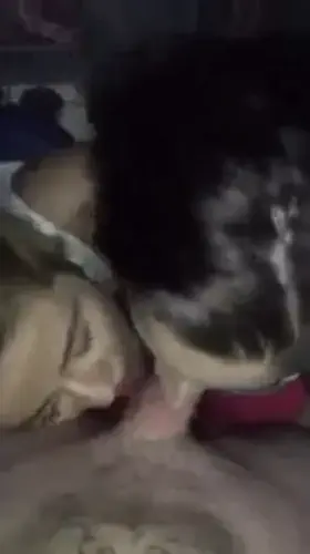 My bud and his girlfriend love to share my cock, but for some reason his throat feels better