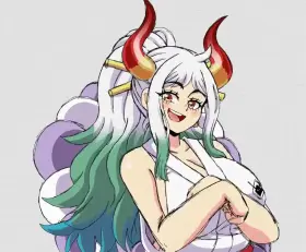 Yamato proud of her tiddies and shows you why. (One Piece)