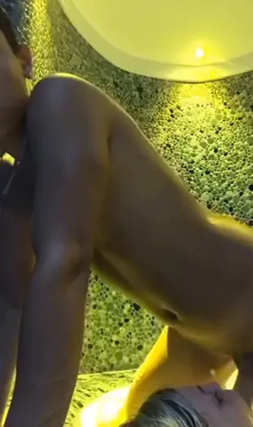 I put my girlfriend’s cock up to my throat