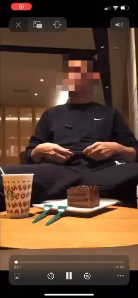 Super risky public cum in Starbucks.