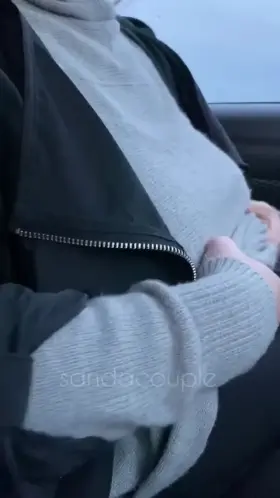 Have a fantasy of picking up a stranger and letting him rub her tits from the backseat while we drive around 😏